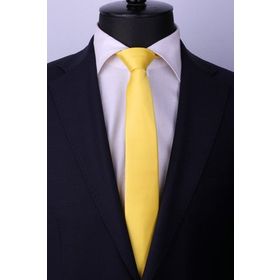 La Pescara SK5321 Sarı Saten Slim Kravat