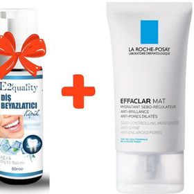 La Roche Posay 40 ml Effaclar Matlaştırıcı Etkili Nemlendirici Bakım Kremi+E2'Quality Diş Beyazlatıcı Köpük