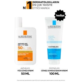 La Roche Posay 50 ml Güneş Koruyucu Cilt Bakım Seti: Anthelios Uvmune Fluide Yüz Güneş Kremi & 100 ml Posthelios