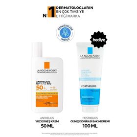 La Roche Posay 50 ml Güneş Koruyucu Cilt Bakım Seti: Anthelios Uvmune Fluide Yüz Güneş Kremi & 100 ml Posthelios