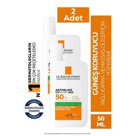La Roche-Posay Anthelios Uvmune 400 SPF50+ Oil Control Fluid 2x50 ml Yüz Güneş Kremi