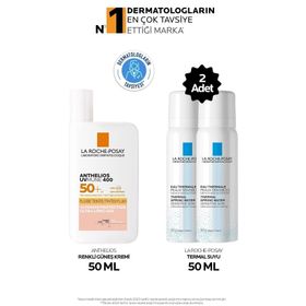 La Roche-Posay Anthelios Uvmune 50 ml Renkli Yüz Güneş Kremi + 2x50 ml Termal Su Güneş Koruyucu Cilt Bakım Seti