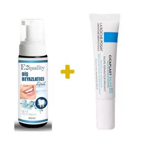 La Roche Posay Cicaplast Baume B5 15 ml Yatıştırıcı Bakım Kremi+E2'Quality E2'quality Diş Beyazlatıcı Köpük