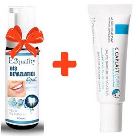 La Roche Posay Cicaplast Levres 7,5 ml Yatıştırıcı Dudak Kremi+E2'Quality E2'quality Diş Beyazlatıcı Köpük