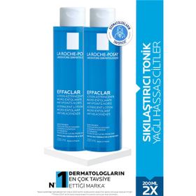 La Roche-Posay Effaclar 2x200 ml Yağlı ve Sivilceye Eğilim Gösteren Ciltler için Sıkılaştırıcı Tonik