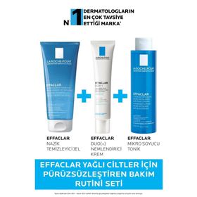 La Roche-Posay Effaclar Yağlı Ciltler için Pürüzsüzleştiren Bakım Rutini Seti