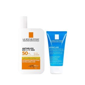 La Roche Posay Güneş Kremi İçeren Cilt Bakım Seti: 2x50 ml Effaclar Yüz Temizleme Jeli &50 ml amp; Anthelios Güneş Kremi