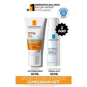 La Roche-Posay Hassas ve Kuru Ciltler Cilt Bakım Anthelios SPF50+ 50 ml Yüz Güneş Krem+50 ml Termal Su