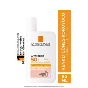 La Roche-Posay Renkli Normal-Karma Ciltler SPF50+ Yüksek Koruma 50 ml Anthelios invisible Fluid Güneş Kremi