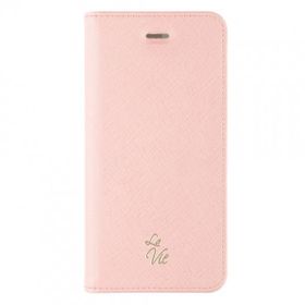 La Vie iPhone X/XS Fashion Folio Pembe Gizli Mıknatıslı Kapaklı Kılıf