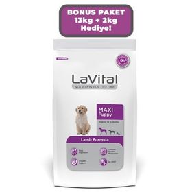 La Vital Maxi Puppy Kuzu Etli 13 + 2 kg Hediye Büyük Irk Yavru Kuru Köpek Maması