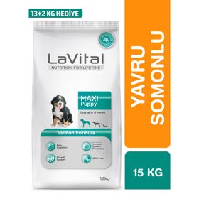 La Vital Maxi Puppy Somonlu 13 + 2 kg Hediye Büyük Irk Yavru Kuru Köpek Maması