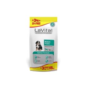 La Vital Maxi Puppy Somonlu 13 + 2 kg Hediye Büyük Irk Yavru Kuru Köpek Maması