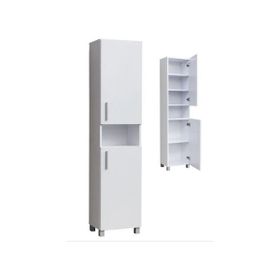 Labelladizayn 1. Kalite Mdf 2 Kapaklı Banyo Boy Dolabı
