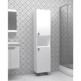 Labelladizayn 1. Kalite Mdf 2 Kapaklı Banyo Boy Dolabı