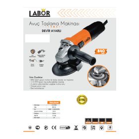Labor JL9555 115 mm 840 W Avuç Taşlama Makinesi