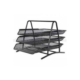 Lacco L433-1 Metal File 3 Katlı Siyah Evrak Rafı