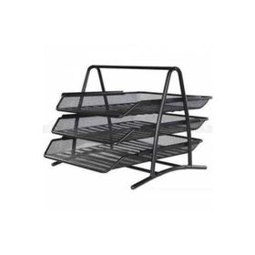 Lacco L433-1 Metal File 3 Katlı Siyah Evrak Rafı