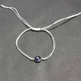Lacivert Nazar Boncuğu Beyaz İpli Bileklik