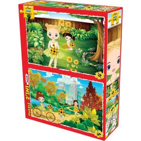 Laço Ayçiçeği ve Kızlar 2in1 12-24 Parça Puzzle
