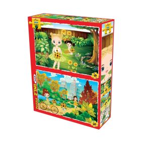 Laço Ayçiçeği ve Kızlar 2in1 12-24 Parça Puzzle