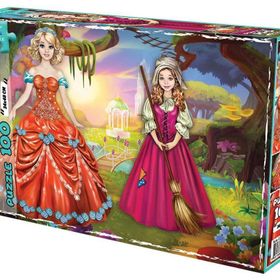 Laço Kids 100 Parça Prenses ve Kül Kedisi Puzzle
