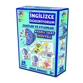 Laço Kids 28 Parça İngilizce Saatler ve Eylemler Kartları