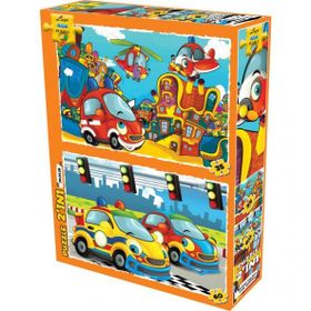 Laço Kids 35-60 Parça LC7331 Sevimli Taşıtlar 2in1 Puzzle