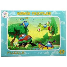 Laço Kids Frame Komik Taşıtlar Puzzle