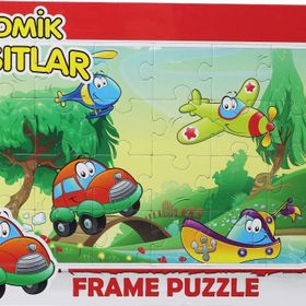 Laço Kids Frame Komik Taşıtlar Puzzle
