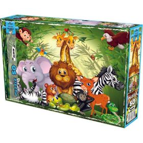 Laço Kids Gülen Hayvanlar 50 Parça Kutu Puzzle
