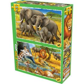 Laço Kids Neşeli Hayvanlar 50-100 Parça 2in1 Puzzle