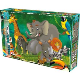 Laço Kids Şirin Amazon Hayvanları 100 Parça Puzzle