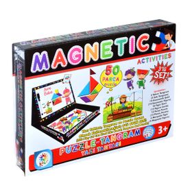 Laço Kids-Utku Oyuncak LC7163 3 Yaş 3'lü Manyetik Aktiviteler Set+Puzzle+Tangram+Yazı Tahtası