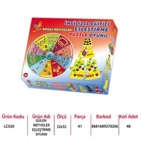 Laço LC020 Kids Eşleştirme Oyunu Gülen Meyveler Puzzle