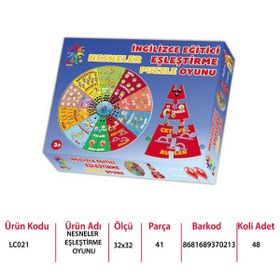 Laço LC021 Kids Eşleştirme Oyunu Nesneler Puzzle