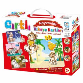 Laço LC7205 Kids Cırtlı Hikaye Kartları Hayvanlar Puzzle