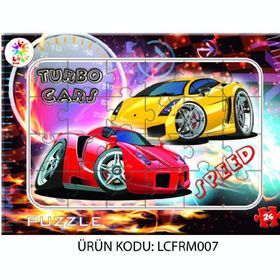 Laço LCFRM007 Turbo Cars 24 Parça Puzzle