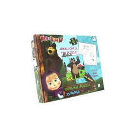 Laço Maşa İle Koca Ayı Boyamalı Puzzle