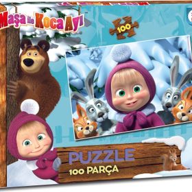Laço Masha Maşa Koca Ayı 100 Parça Çocuk Puzzle