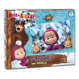 Laço Masha Maşa Koca Ayı 100 Parça Çocuk Puzzle