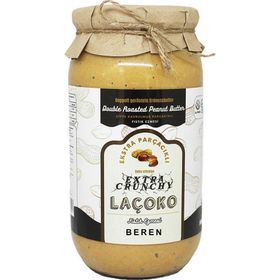 Laçoko 1 kg İsme Özel Şekersiz,Glutensiz,Doğal Çifte Kavrulmuş Parçacıklı Extra Crunchy Fıstık Ezmesi
