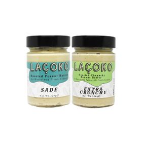 Laçoko 320 gr Deneme Serisi Az Kavrulmuş Fıstık ve Az Kavrulmuş Parçacıklı Fıstık Ezmesi