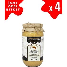 Laçoko 4 kg İsme Özel Şekersiz,Glutensiz,Doğal Çifte Kavrulmuş Parçacıklı Extra Crunchy Fıstık Ezmesi