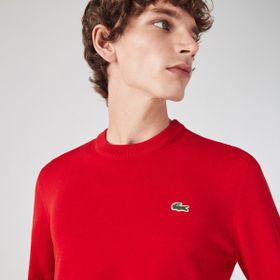 Lacoste AH1985 240 Bisiklet Yaka Kırmızı Erkek Triko Kazak