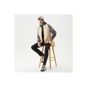 Lacoste BH0317 Kahverengi Erkek Gömlek Yaka Renk Bloklu Mont