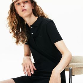 Lacoste EF5473 Siyah Polo Yaka Kadın Elbise