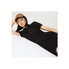 Lacoste EF5473 Siyah Polo Yaka Kadın Elbise