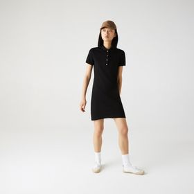 Lacoste EF5473 Siyah Polo Yaka Kadın Elbise