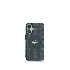 Lacoste iPhone 16 IML Timsah Logolu Monogram Magsafe Yeşil Uyumlu Telefon Kılıfı